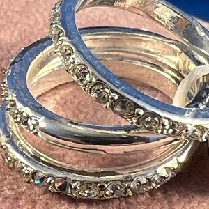 Silver tone size 7 rings